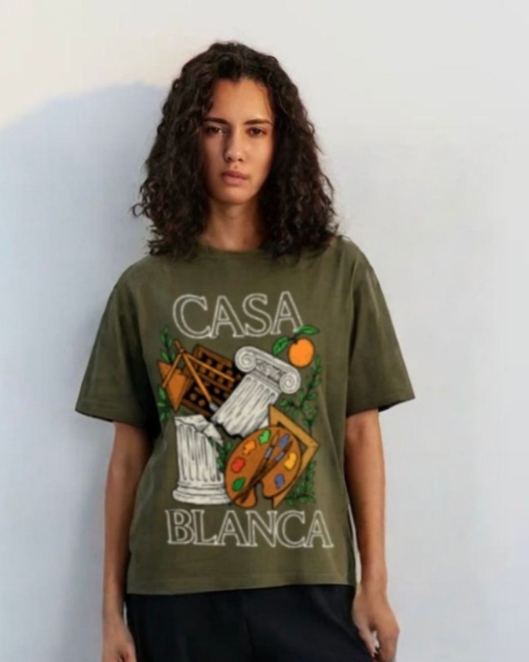 WOMEN'S CASABLANCA OVERSIZED TSHIRT (OLIVE)