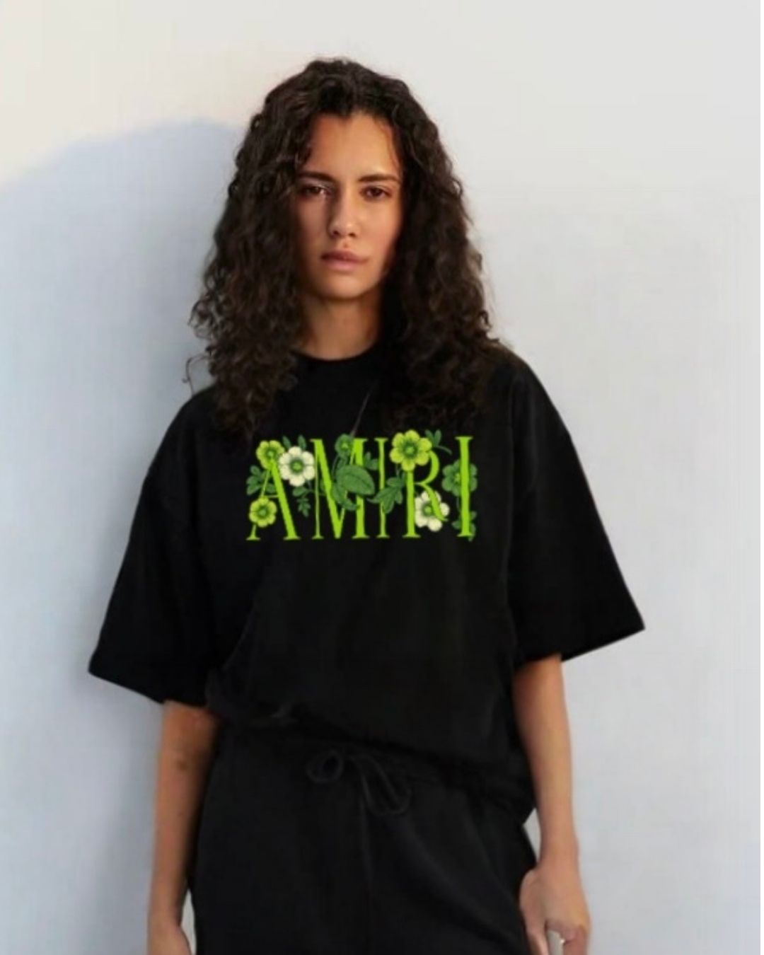 WOMEN'S FLORA AMIRI OVERSIZED TSHIRT (BLACK)