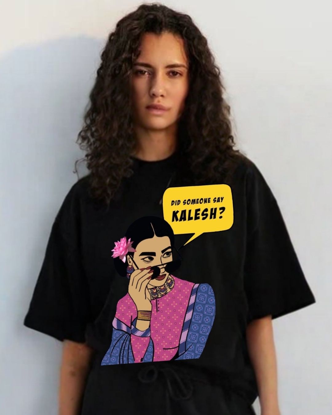 WOMEN'S GOSSIP OVERSIZED TSHIRT (BLACK)