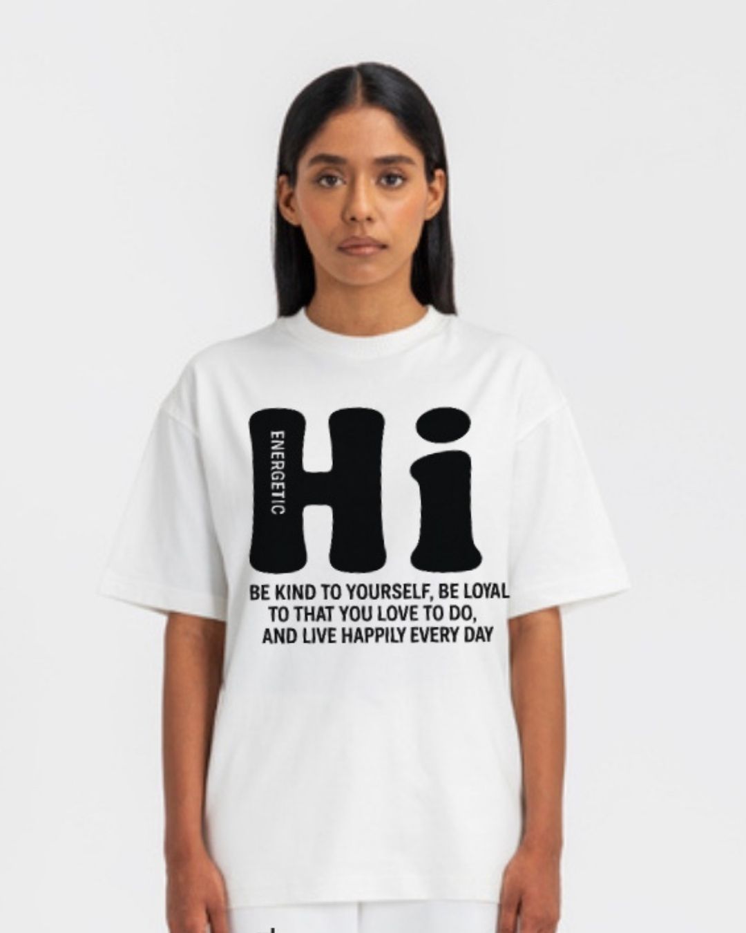 WOMEN'S HI ENERGETIC OVERSIZED TSHIRT (WHITE)