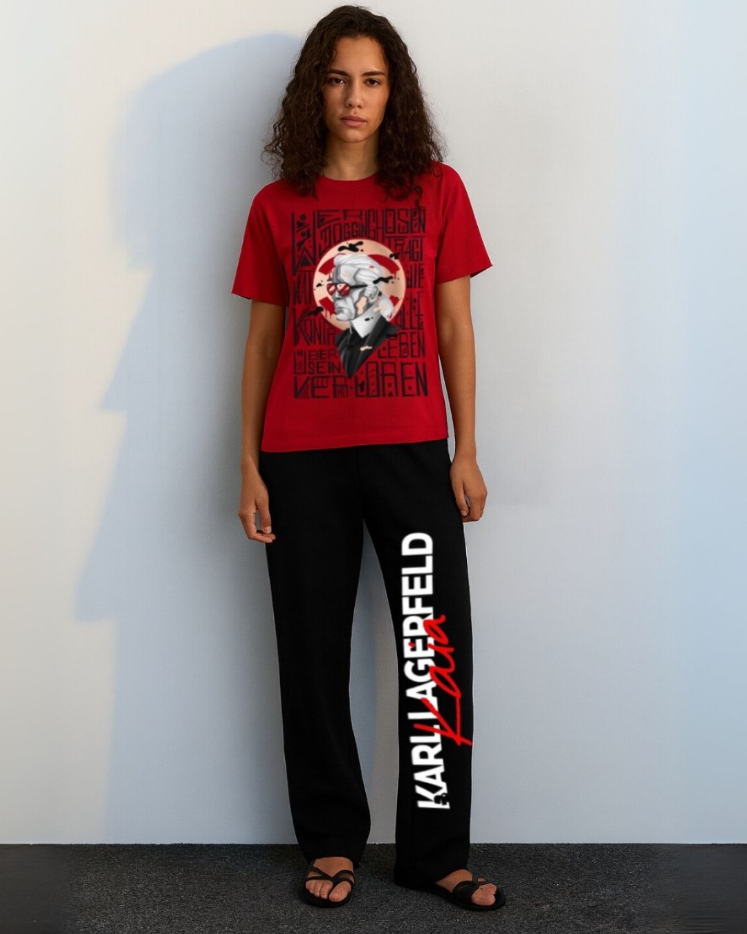 WOMEN'S KARL MEN CORDS (RED AND BLACK)