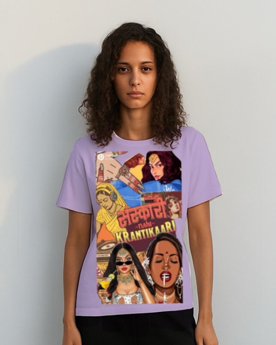 WOMEN'S KRANTI COUTURE OVERSIZED TSHIRT (PURPLE)