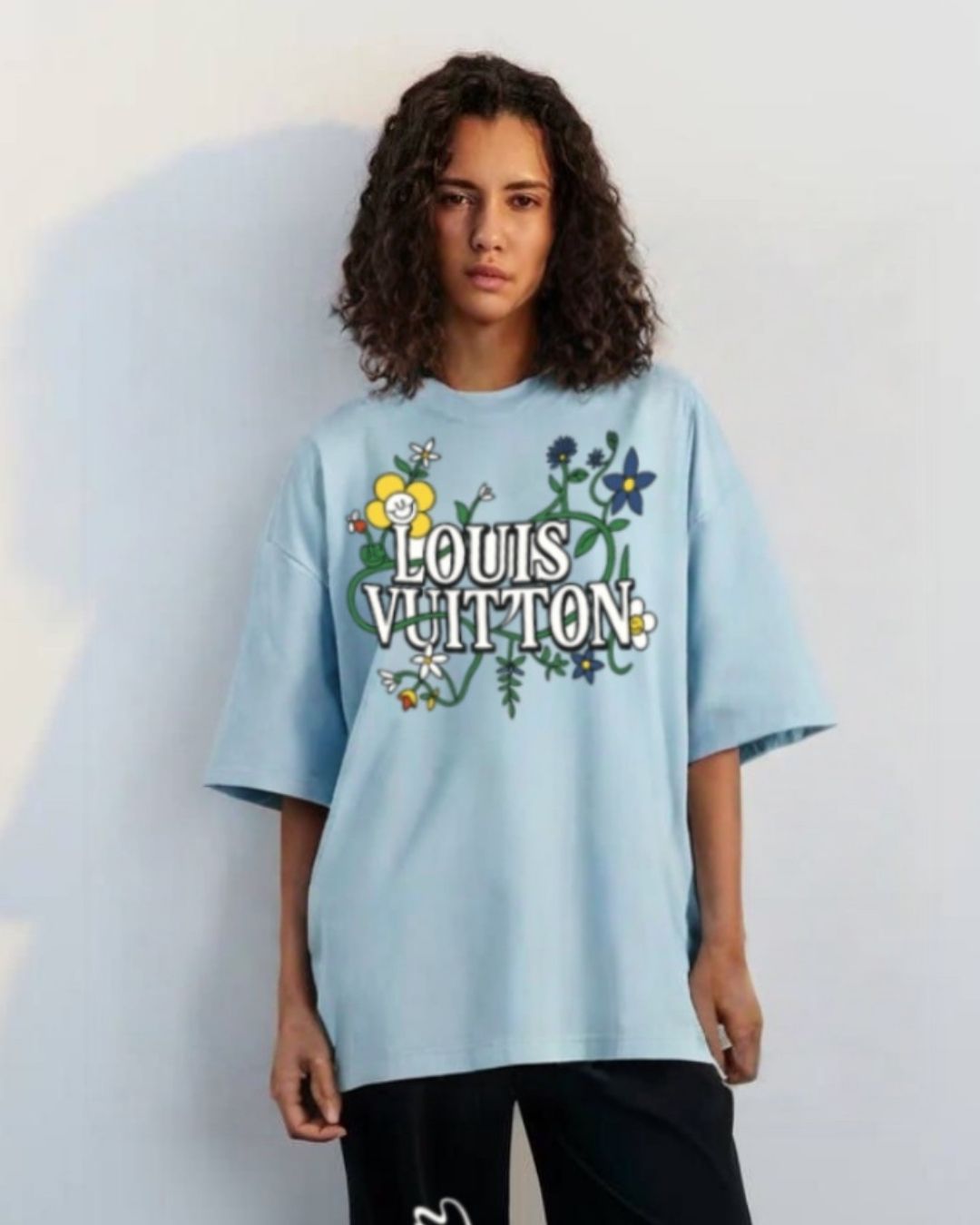 WOMEN'S LV BLOSSOM OVERSIZED TSHIRT (BLUE)