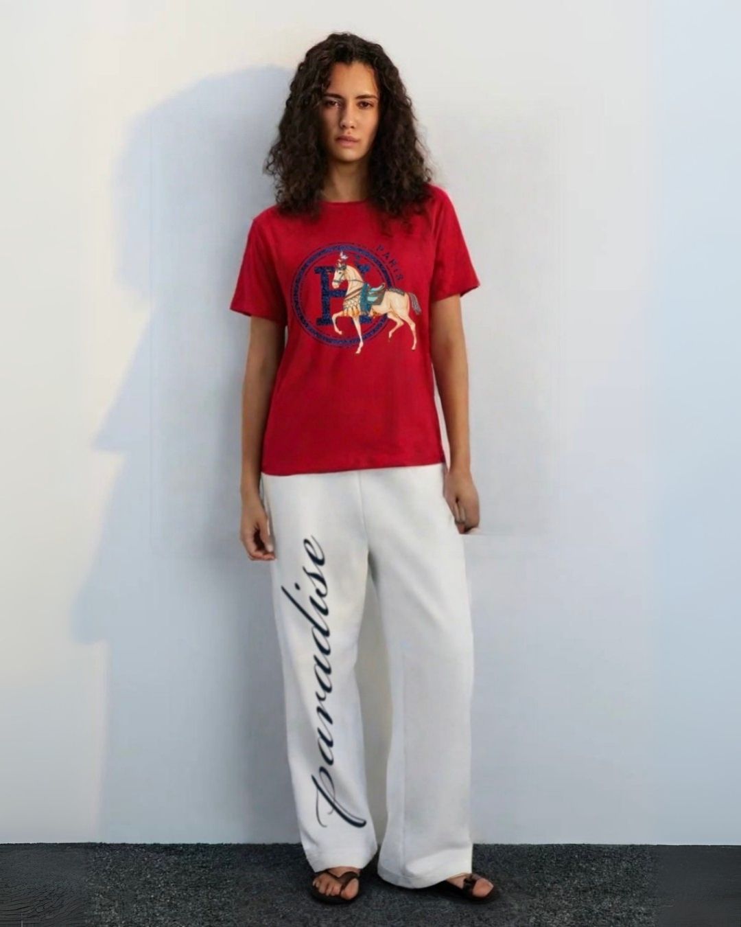 WOMEN'S PARIS HORSE CORDS (RED AND WHITE)