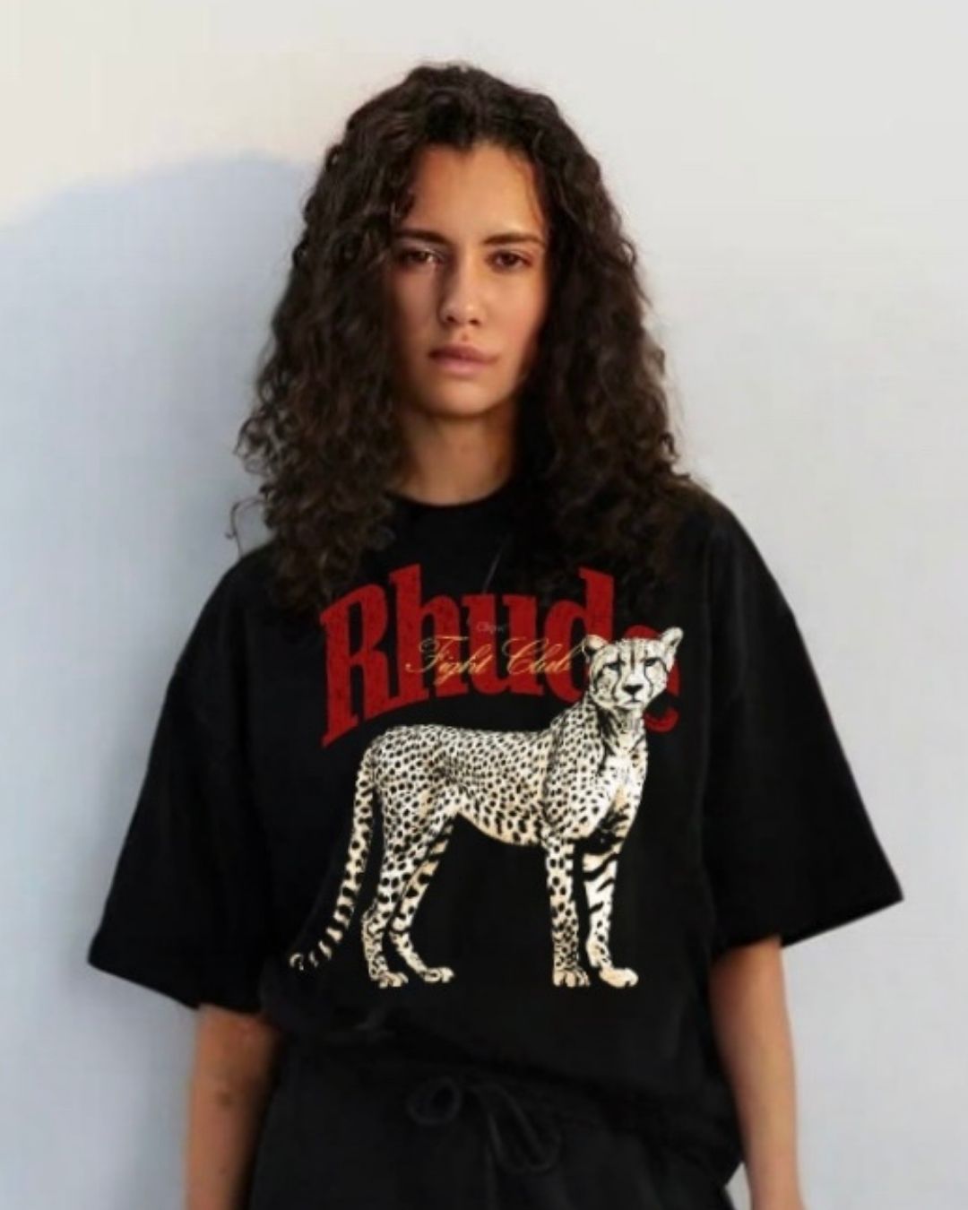 WOMEN'S RHUDE LEO OVERSIZED TSHIRT (BLACK)