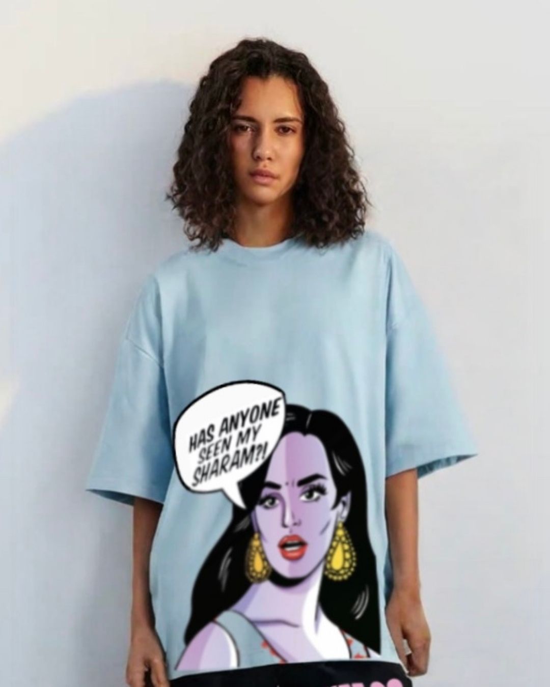 WOMEN'S SASSY AF OVERSIZED TSHIRT (BLUE)