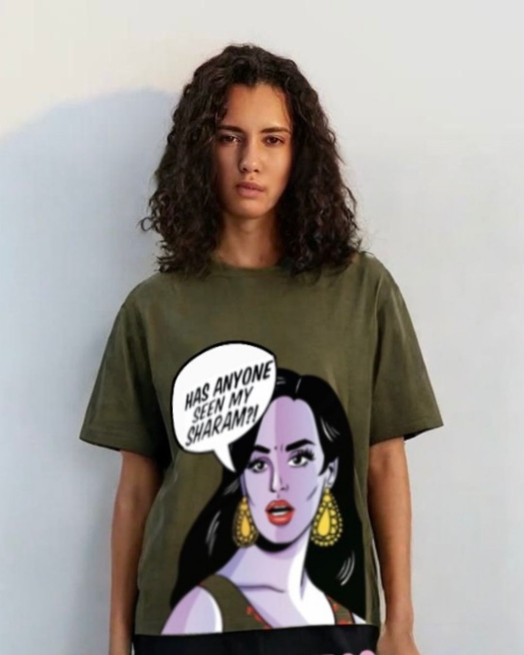 WOMEN'S SASSY AF OVERSIZED TSHIRT (OLIVE)