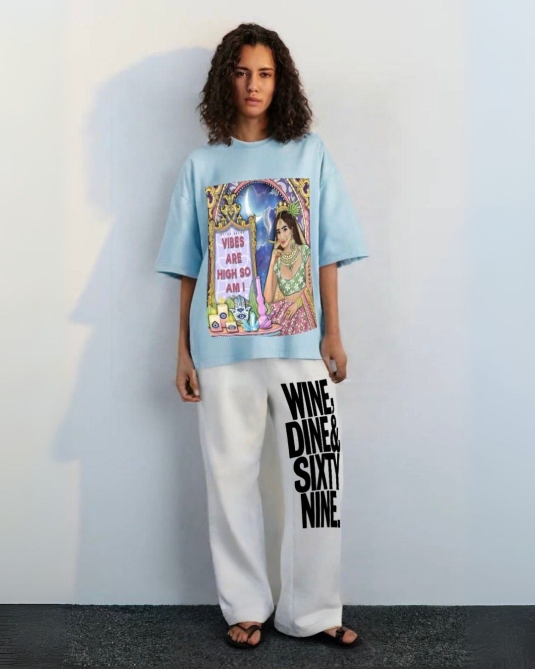 WOMEN'S VIBE 69 CORDSET (BLUE AND WHITE)