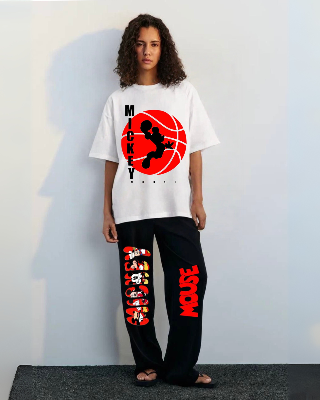 Women's bloody mickey cordset (white and black )