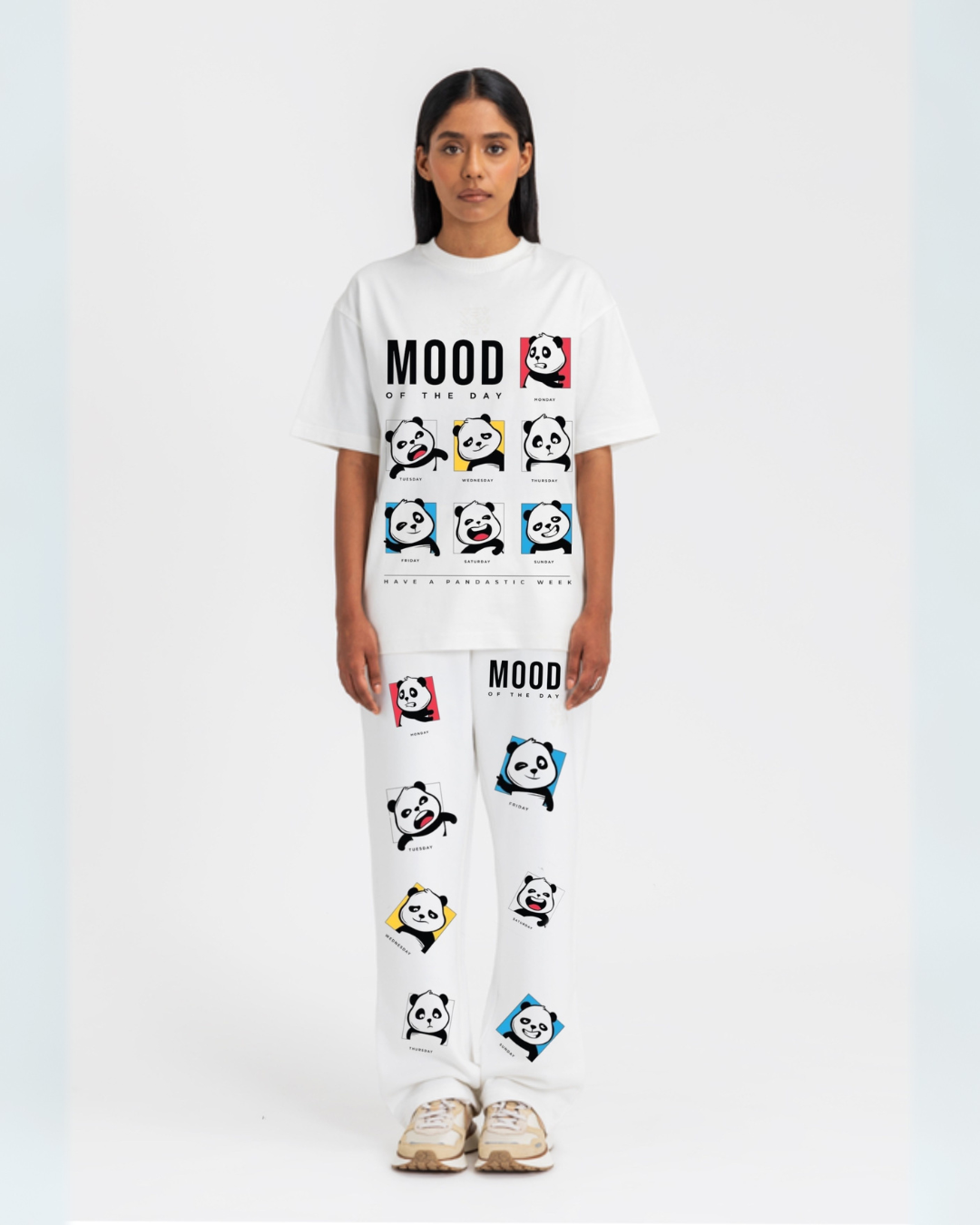 Women's mood of the day cordset (white and white)