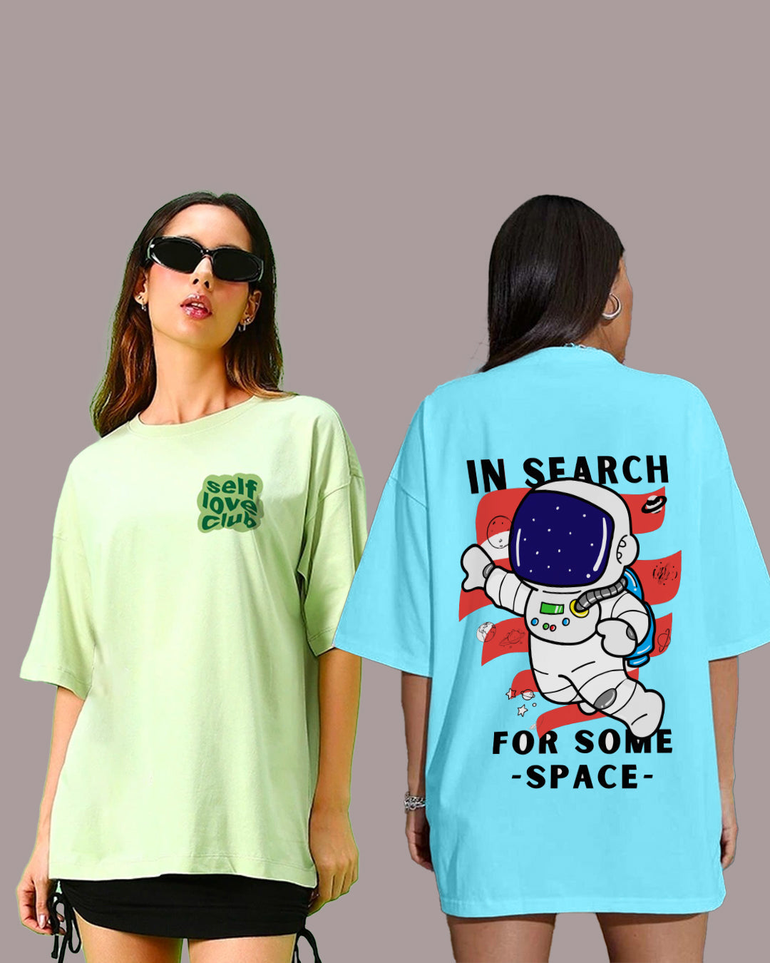 Pack of 2 T-Shirt Dresses for Women: Self Love Club in Search of Some Space