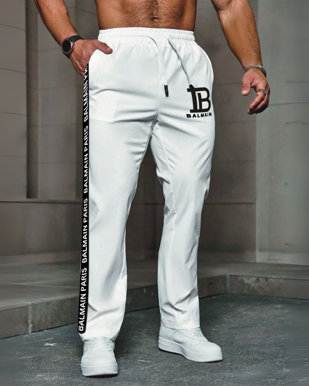 Men's White Ultrasoft Cotton Pant - Paris Style(*)