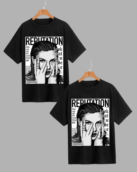 Pack Of 2 - Women Taylor Swift Oversized T-shirt - Reputation