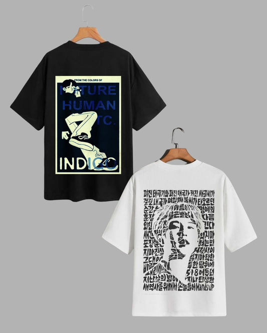 Duo Pack: Women's BTS Oversized Tees - Indigo & AugustD