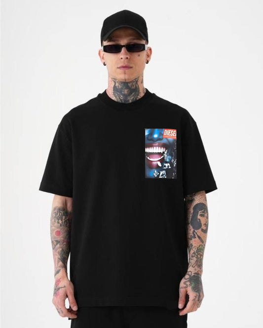 Loud Smile Unisex Exclusive Oversized Tee - Black(*)