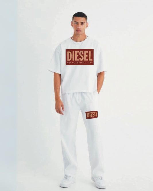 Men's Classic Logo Oversized Co-ord Set White and White