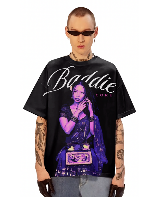 Baddie core  Unisex Exclusive Oversized Tee - black