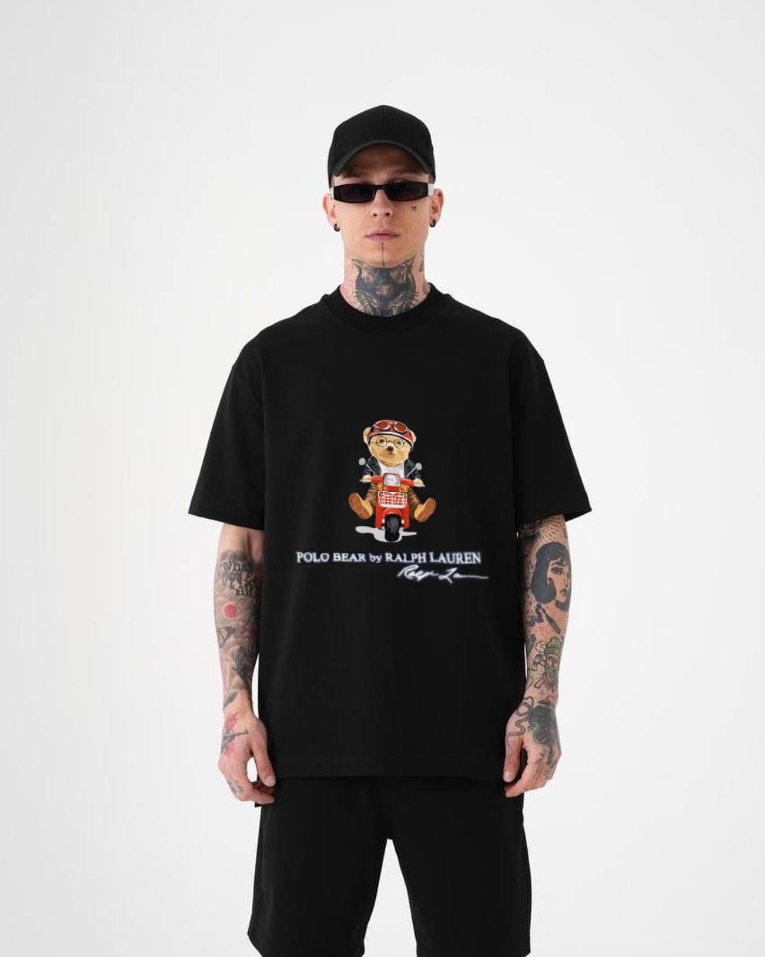 Bear Bike Unisex Exclusive Oversized Tee - Black