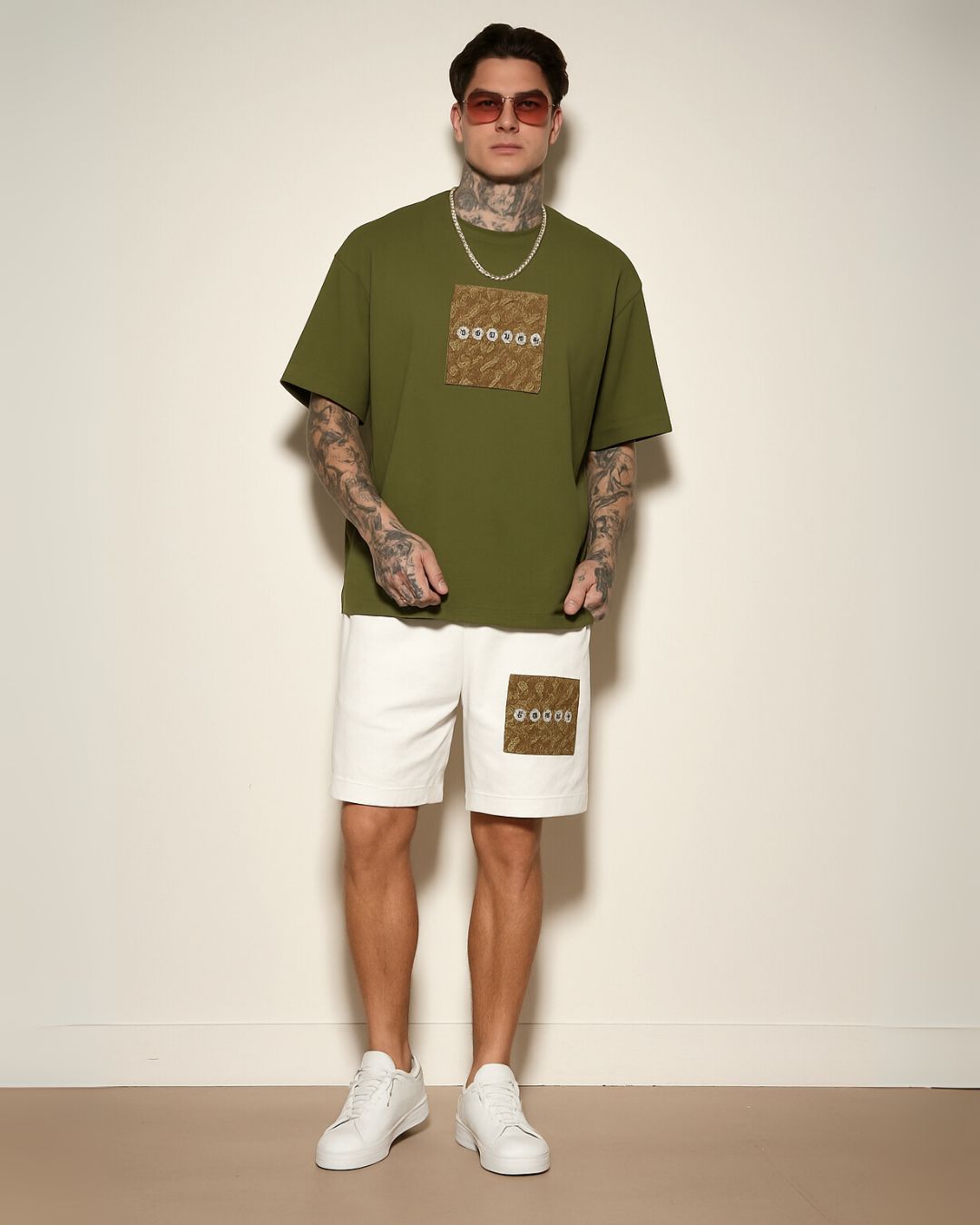 Coach Tee with Shorts Cordset (Olive and White ) (*)