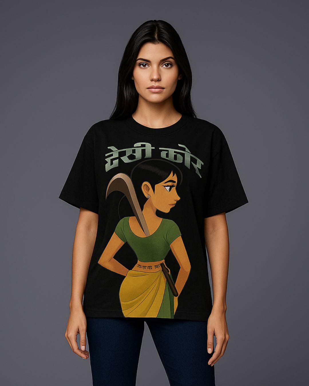 DESI CORE UNISEX EXCLUSIVE OVERSIZED TEE - BLACK