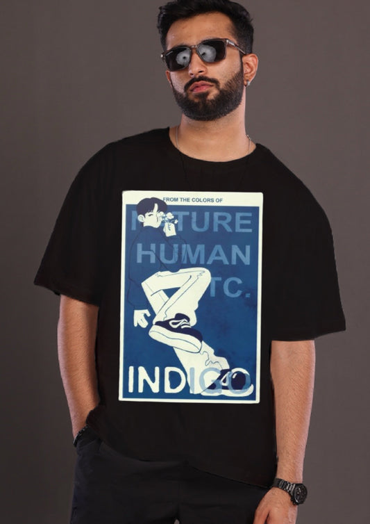 Men's BTS Indigo Black Oversized T-Shirt