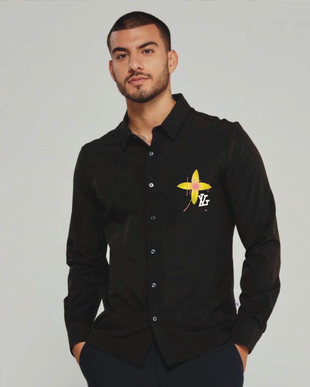 LOVE VACATION FULL SLEEVE BLACK SHIRT