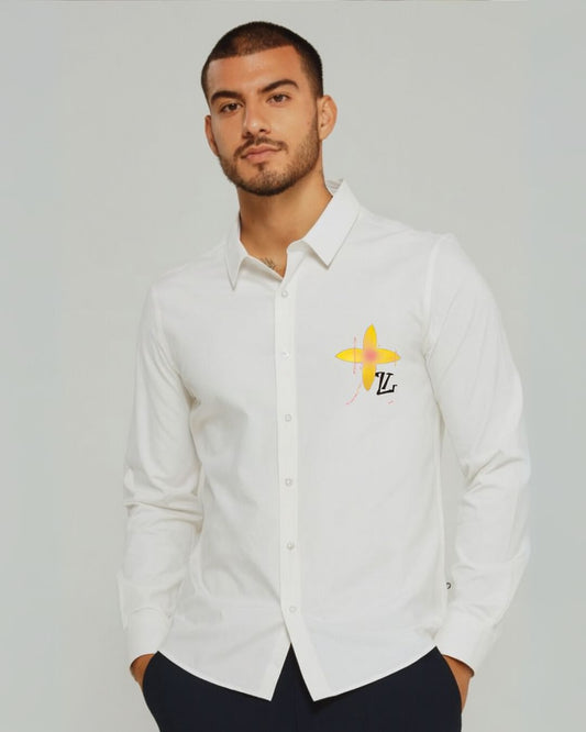 LOVE VACATION FULL SLEEVE  WHITE SHIRT
