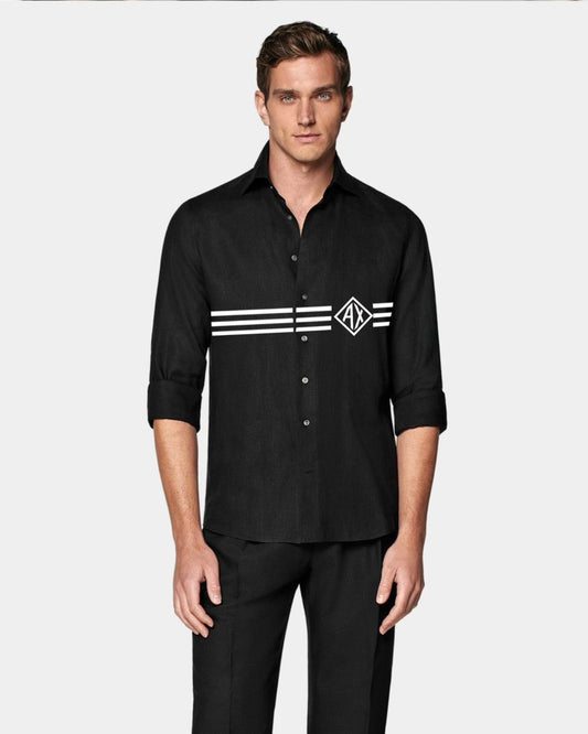 MEN'S 3 LINER AX FULL SLEEVE  BLACK SHIRT