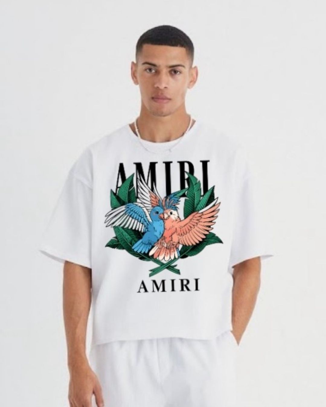 MEN'S AMIRI BIRDS OVERSIZED TSHIRT (WHITE )