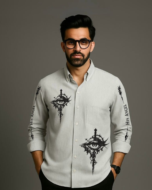 MEN'S ANGEL EYE  FULL SLEEVE  STRIPE SHIRT