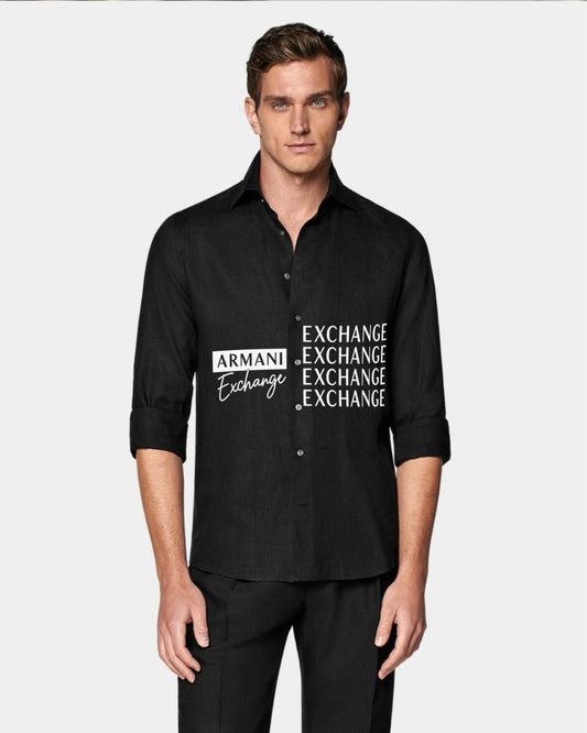 MEN'S AX GRID FULL SLEEVE BLACK SHIRT