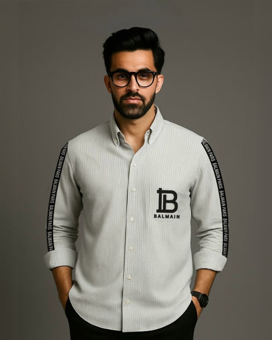 MEN'S BALMAIN PARIS FULL SLEEVE STRIPE SHIRT(*)
