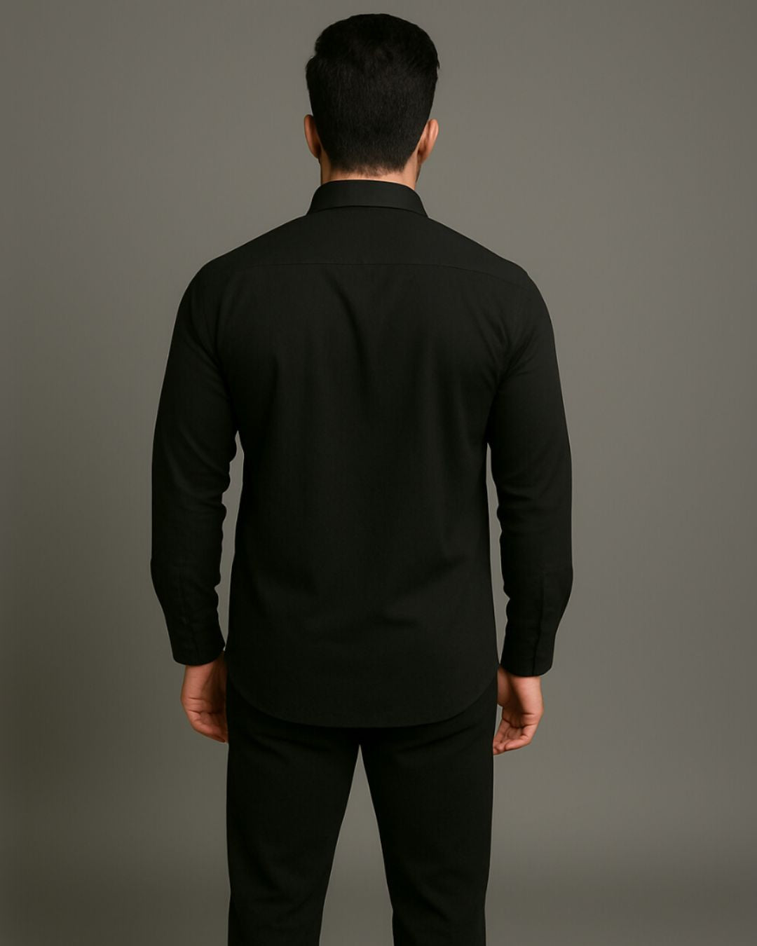 MEN'S BIG H LOGO FULL SLEEVE  BLACK SHIRT