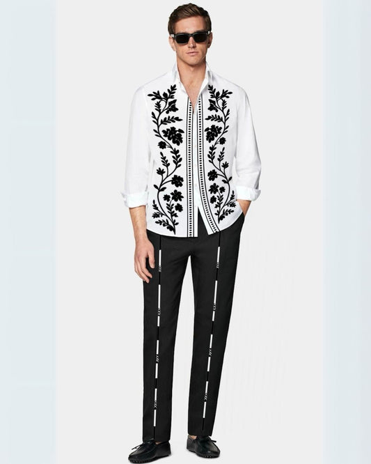 MEN’S FLORA CORDSET ( WHITE AND BLACK)