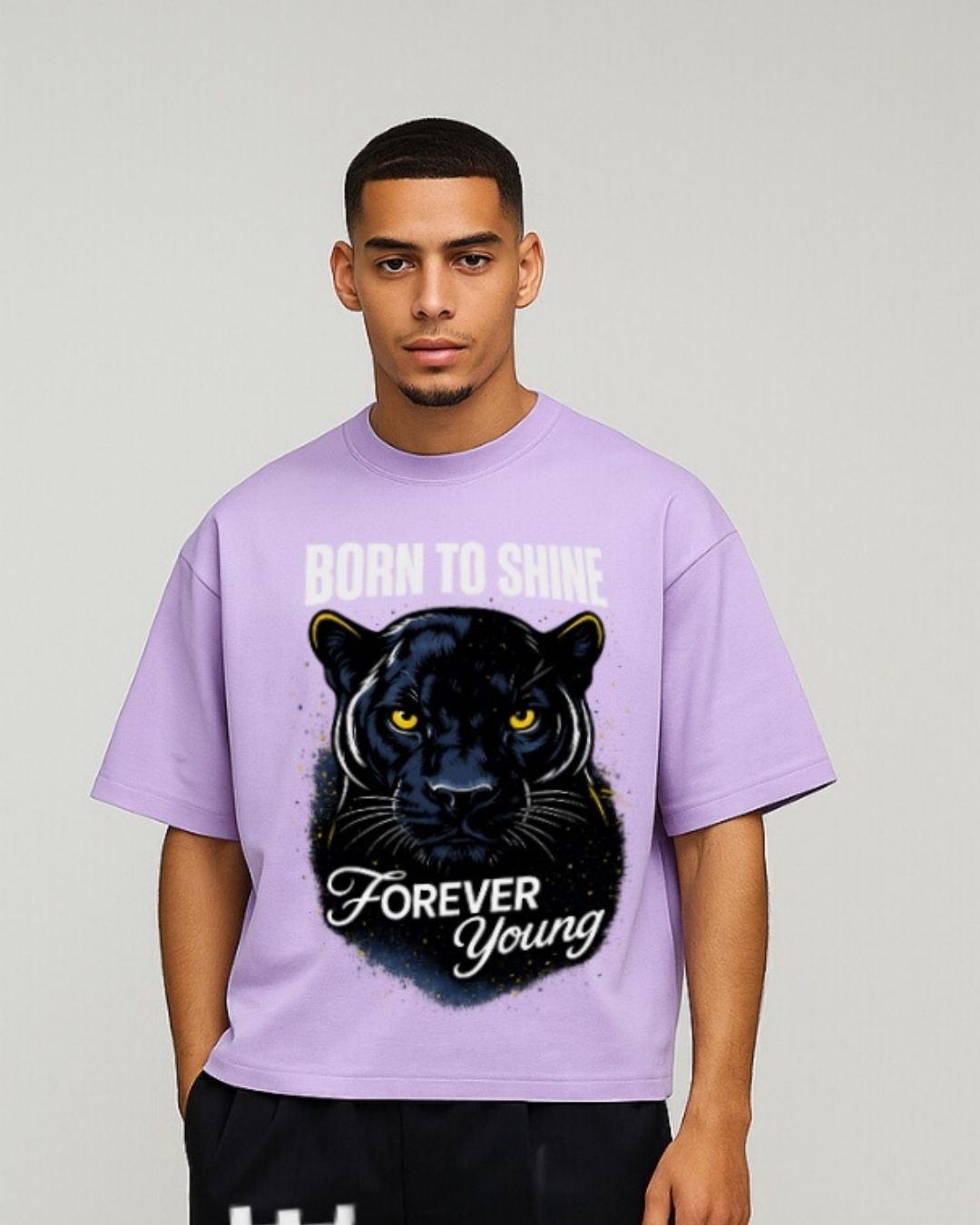 MEN'S BORN TO SHINE OVERSIZED TSHIRT (PURPLE)
