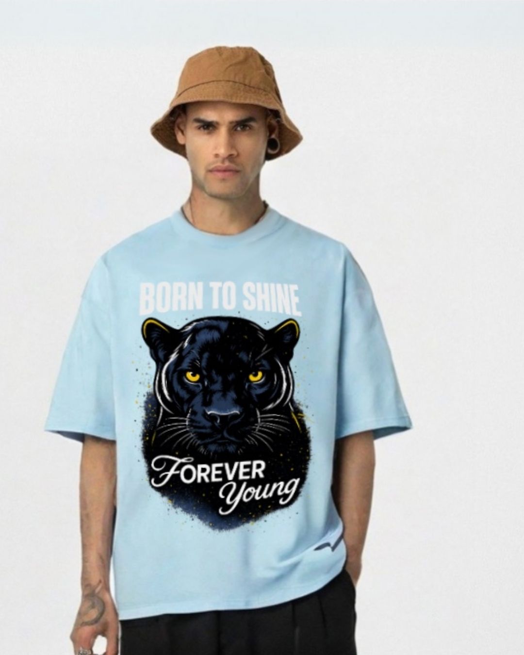 MEN'S BORN TO SHINE OVERSIZED TSHIRT (BLUE)
