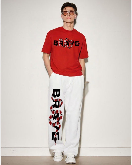 MEN'S BRAVE SNAKE CORDS (RED AND WHITE)