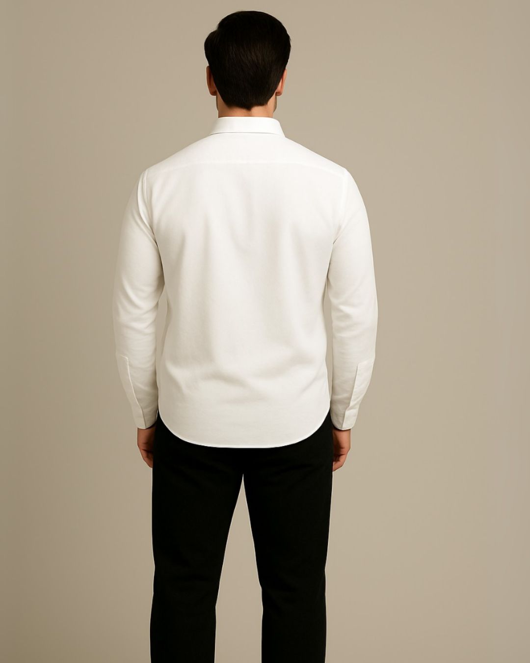 MEN'S BURBERRY PLAID FULL SLEEVE WHITE SHIRT