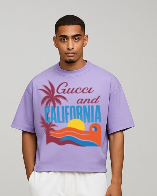 MEN'S CALIFORNIA OVERSIZED TSHIRT (PURPLE )