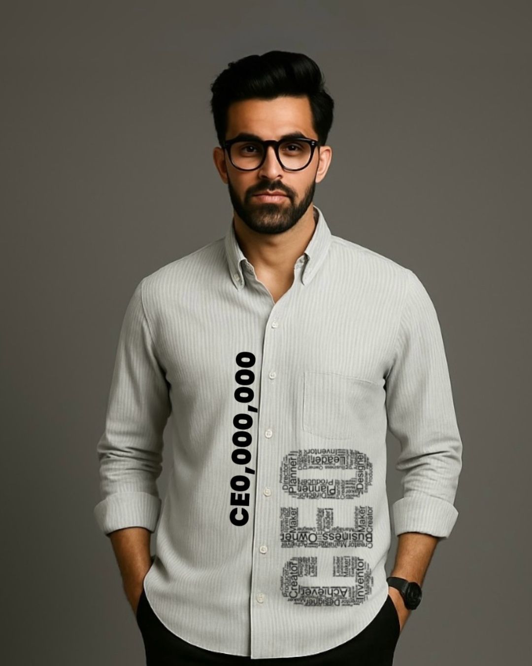 MEN'S CEO VISION FULL SLEEVE  STRIPE SHIRT