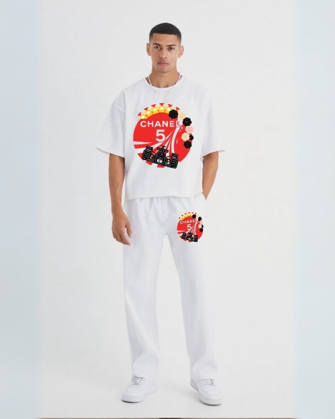 MEN'S  CHANEL CORDS (WHITE AND WHITE)