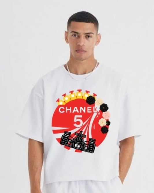MEN'S CHANEL OVERSIZED TSHIRT (WHITE )