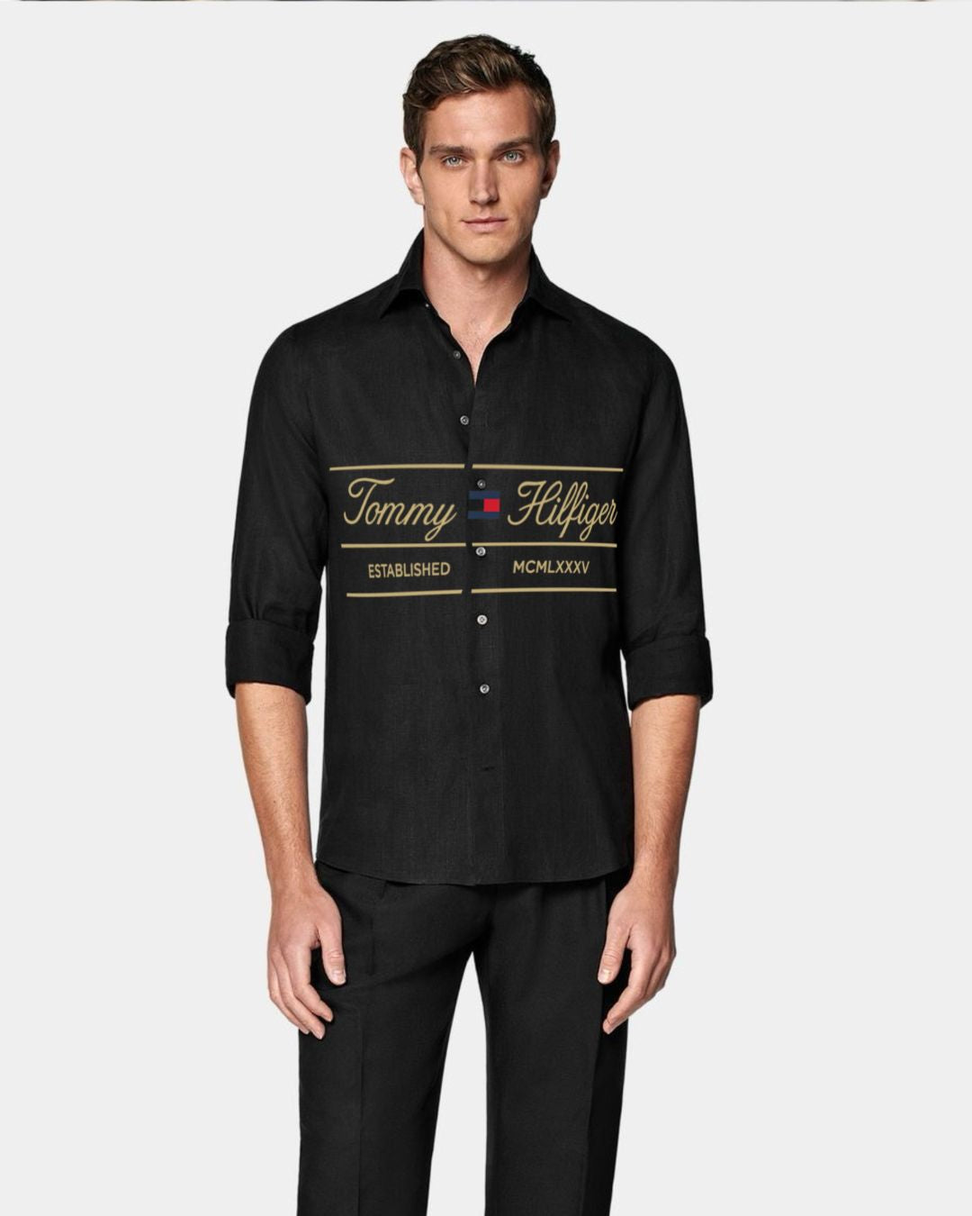 MEN'S CLASSIC SAILOR FULL SLEEVE BLACK SHIRT