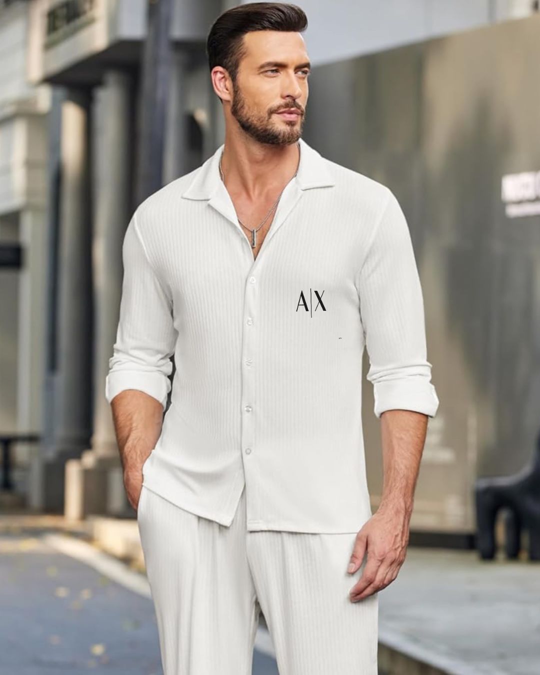 MEN'S CODE A FULL SLEEVE WHITE SHIRT
