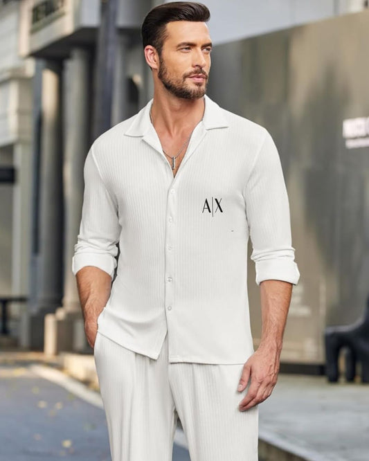 MEN'S CODE A FULL SLEEVE WHITE SHIRT