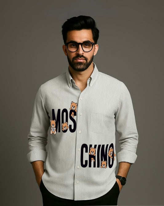 MEN'S COOL BEAR  FULL SLEEVE STRIPE SHIRT