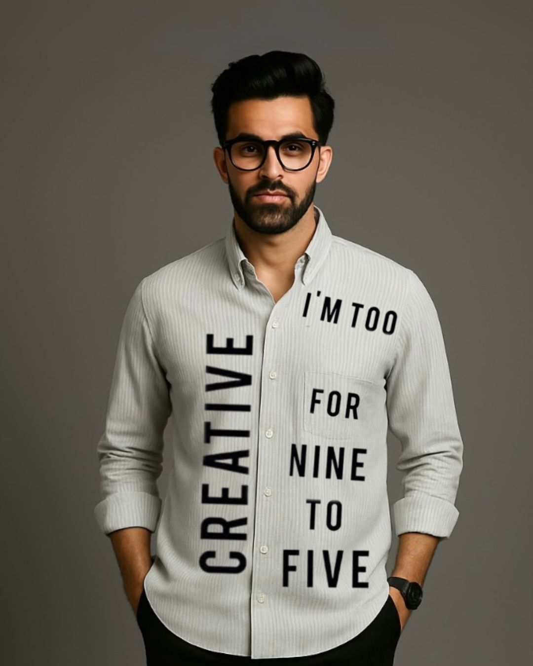 MEN'S CORPORATE FULL SLEEVE  STRIPE SHIRT