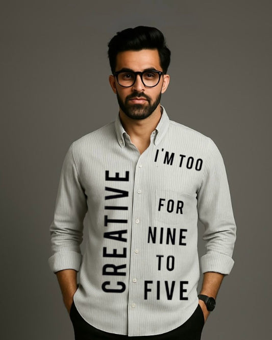 MEN'S CORPORATE FULL SLEEVE  STRIPE SHIRT