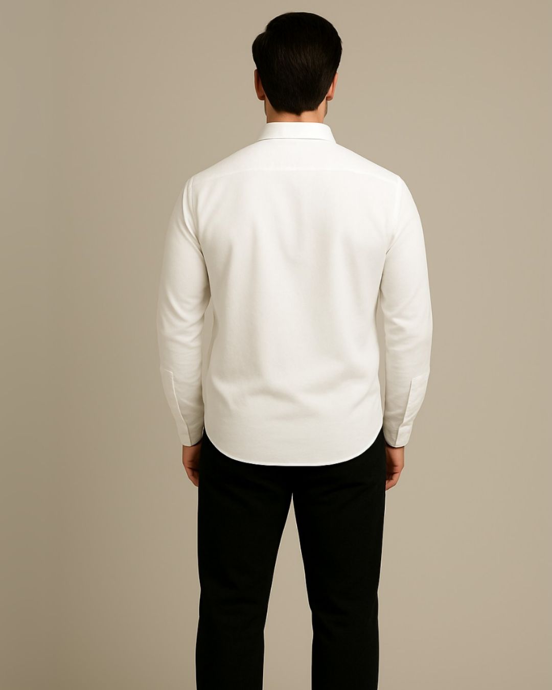MEN'S DIOR GRID FULL SLEEVE WHITE SHIRT