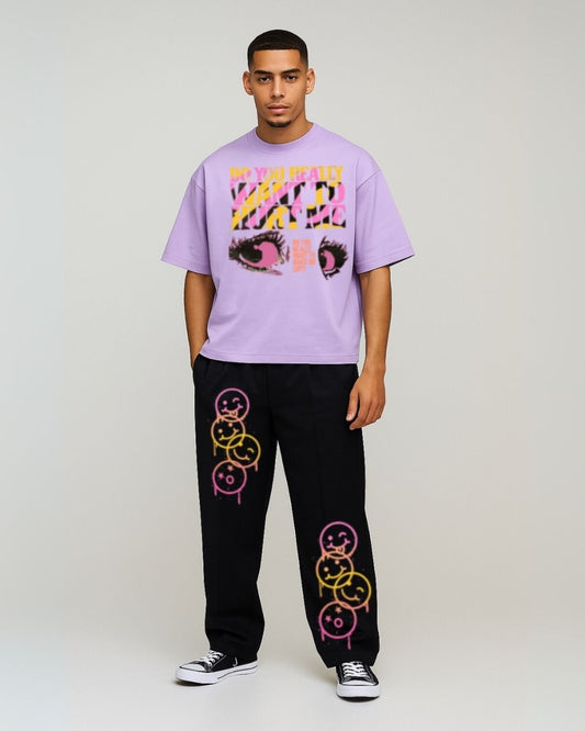 MEN'S FACES CORDS (PURPLE & BLACK)